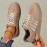 Women'S British Style Vertical Stripe Sneakers - Beige & White Low-Top Lace-Up Casual Shoes with Golden Accents, Breathable Fabric Upper & Synthetic Cover Lining, All-Season Versatile for Casual Attire, Ladies Sneakers, Beige And Brown Women'S Sneakers, Women'S Tan Shoes, Sneaker Woman Aesthetic, Comfortable Women'S Sneakers, Lady'S Casual Sneakers, Sneaker For Women, Shoe For Women, Shoe For Woman, Sneaker For Woman