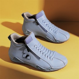 Women'S Fashion Zipper Slip-On Sneakers - Casual Outdoor Shoes with Durable Non-Slip Rubber Sole, Comfortable Walking Shoes Available in Sizes 6-9, All-Season Wear, Casual Footwear | Zipper Closure | Rubber Sole Sneaker