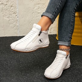 Women'S Fashion Zipper Slip-On Sneakers - Casual Outdoor Shoes with Durable Non-Slip Rubber Sole, Comfortable Walking Shoes Available in Sizes 6-9, All-Season Wear, Casual Footwear | Zipper Closure | Rubber Sole Sneaker