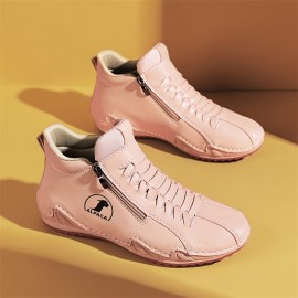 Women'S Fashion Zipper Slip-On Sneakers - Casual Outdoor Shoes with Durable Non-Slip Rubber Sole, Comfortable Walking Shoes Available in Sizes 6-9, All-Season Wear, Casual Footwear | Zipper Closure | Rubber Sole Sneaker