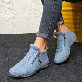 Women'S Fashion Zipper Slip-On Sneakers - Casual Outdoor Shoes with Durable Non-Slip Rubber Sole, Comfortable Walking Shoes Available in Sizes 6-9, All-Season Wear, Casual Footwear | Zipper Closure | Rubber Sole Sneaker
