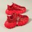 Women'S Red Glittery Platform Sneakers - Trendy Thick Sole, Comfortable & Easy to Wear, Lace-Up Low-Top Design with Round Toe, PU Cover Upper & Rubber Sole for All-Season Fashion, Ladies Sneakers, Shoe/sneaker For Women