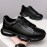 Men's Slip-On Casual Sneakers - Black Synthetic Low-Top Shoes with Round Toe, Rubber Sole, and Comfortable PU Inner Lining for Casual Attire