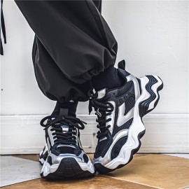 Men'S Fashion Sneakers - Casual Sports Shoes for Running, Hiking & Daily Wear, All-Season Low Top Lace-Up with Round Toe, Fabric Upper & Inner, PVC Sole, Solid Color