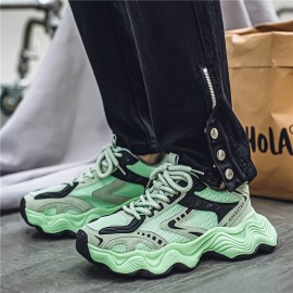 Men'S Fashion Sneakers - Casual Sports Shoes for Running, Hiking & Daily Wear, All-Season Low Top Lace-Up with Round Toe, Fabric Upper & Inner, PVC Sole, Solid Color