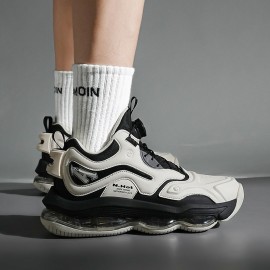 [Casual Sneakers] High-Top Sneakers, Men's Casual Lace-Up Basketball Shoes with Air Cushion | Rubber Sole, Low Top, All-Season Comfort Sneakers, Casual Basketball Shoes