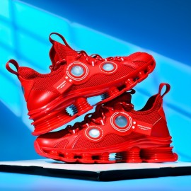 [Lightweight Sneakers] Vaan los Men's Lightweight Running Sneakers | Breathable Mesh Upper, Shock-Absorbing Blade Sole, Stylish Outdoor Sneakers for All Seasons, Casual & Sporty Design, Breathable Running Shoes | Lowtop Sneakers | Shockabsorbing Design - Red