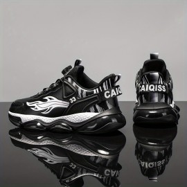 Men'S & Women'S Low-Top Sneakers - Black/White/Red Accent Lace-Up Shoes, Synthetic Cover Upper & Cushioned Rubber Sole for Gym, Everyday, Formal - All-Season Comfortable Casual Shoes, Gym Footwear, Sleek Shoe Design, Fabric Lined Interior, Durable Traction Footwear, Sporty Design, Breathable Fabric, Unisex Footwear, Active Lifestyle