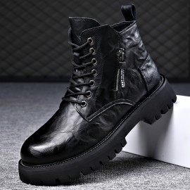 Durable Men's Casual Lace-Up Boots for Everyday Wear and Outdoor Activities - Water-Resistant and Perfect for Any Occasion