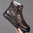 Men's Genuine Leather Crocodile-Texture Boots - Full-Grain Cowhide Winter Snow Boots with Zipper/Tie Closure, Short Ankle for Ice & Snow, Brown (Casual/Wedding/Outdoor) - Warm Rubber Sole & Round Toe