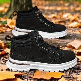 Men's All-Season Heavy-Duty  Ankle Boots - All-Terrain Traction PVC Sole, Round Toe Hiking Boots for Outdoor, Casual & Casual Attire - All-Season Winter/Spring/Fall Boots (Compatible with Thick/Heavy Footwear)