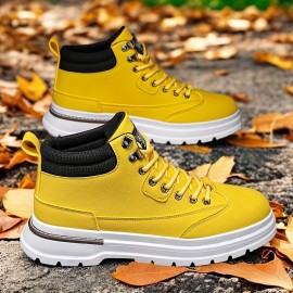 Men's All-Season Heavy-Duty  Ankle Boots - All-Terrain Traction PVC Sole, Round Toe Hiking Boots for Outdoor, Casual & Casual Attire - All-Season Winter/Spring/Fall Boots (Compatible with Thick/Heavy Footwear)