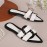 Summer Women'S Flat Fashion Slippers Outdoor Casual Sandals Black And White Color Matching Pointed Elegant Shoes