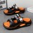 Women's Slip- Cushioned Sandals - All-Season Black & Orange Slip-On/ Closure Slippers with Arch, Breathable Open-Toe Beach Shoes for Home, Outdoor, and Light Sports - Lightweight & Durable Casual Sneakers-like Slides (Black/Orange/White) - Fashionable & Versatile for Casual Attire, Korean & Japanese Style, Anti-Smell & Anti-Slip Design, Ideal for Women, Slippers For Women, Womens Shoes, Shoes For Women