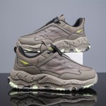 [Height Boost|Multi-Color] Height Boost|Multi-Color Men's Lift Shoes - Thick-Sole Sneakers with Arch & Stability Tech, PU/Fabric Low-Top, Lace-Up, All-Season Comfort - Black/Grey/Tan - Retro/Modern Style, PVC Sole, Breathable & Durable