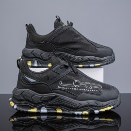 [Height Boost|Multi-Color] Height Boost|Multi-Color Men's Lift Shoes - Thick-Sole Sneakers with Arch & Stability Tech, PU/Fabric Low-Top, Lace-Up, All-Season Comfort - Black/Grey/Tan - Retro/Modern Style, PVC Sole, Breathable & Durable