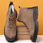 Men'S Winter Warm Work Boots Retro High-Top Shoes, Suitable for 11 Festivals, Thickened Non-Slip Durable Outdoor Casual Short Boots