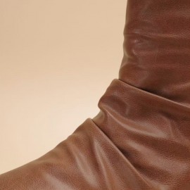 Men'S Slip-On Zipper Closure Ankle Boots - Faux Cover, Brown, Round Toe, Rubber Sole, Casual & Formal Wear, Casual Footwear | Sleek Boot Design | Durable Rubber Sole