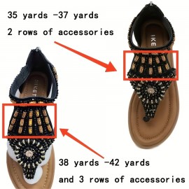 Summer Bohemian Retro Beaded Wedge Sandals - Versatile Vacation Beach Ethnic Style Women's Shoes