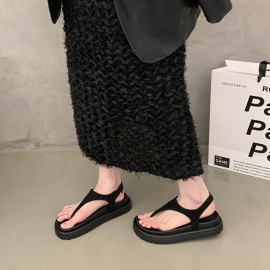 Women's Classic Mid-Heel Sandals - Open-Toe Synthetic Cover Straps with Buckle Closure, Soft Fabric Upper & Durable Rubber Sole for Casual Dressy Occasions